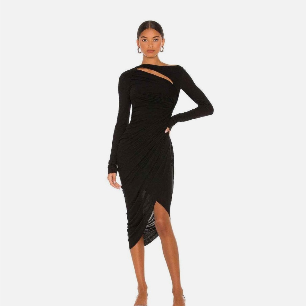 Helmut Lang Black Asymmetrical Dress